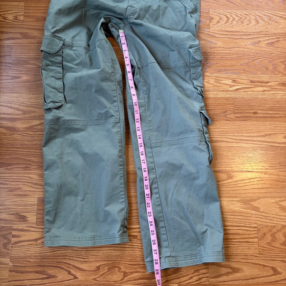 Abercrombie & Fitch Olive Green Wide Leg Cargo Pants Utility Gorpcore Size 10 - Picture 7 of 11